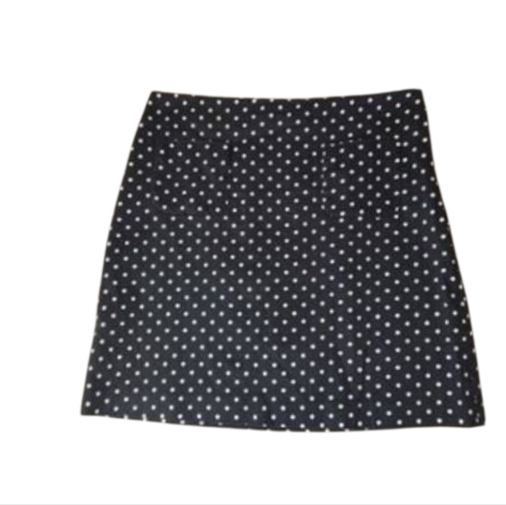 Larry Levine Black‎ and White Polka Dot Pencil Skirt Size: 12